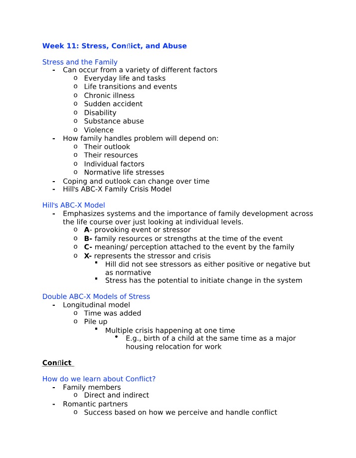 FRHD1020 - Week 11 Notes