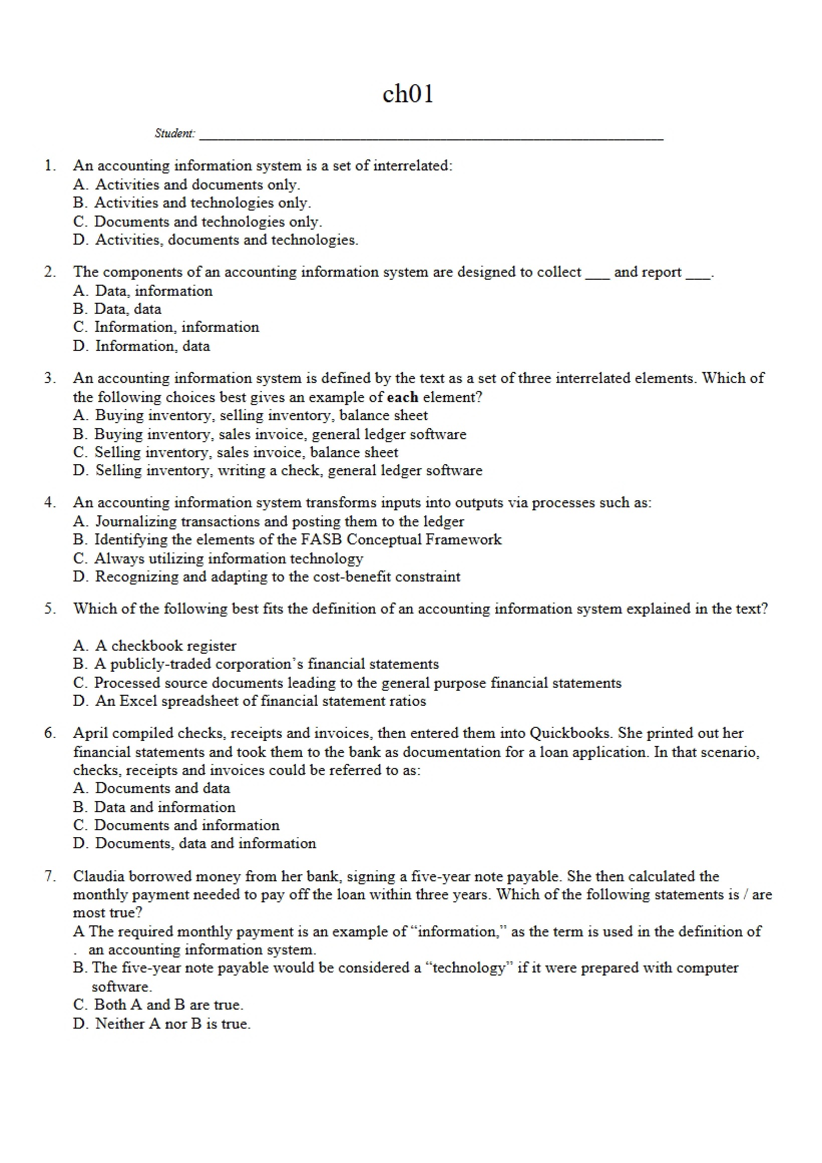 Chapter 1 Accounting Systems