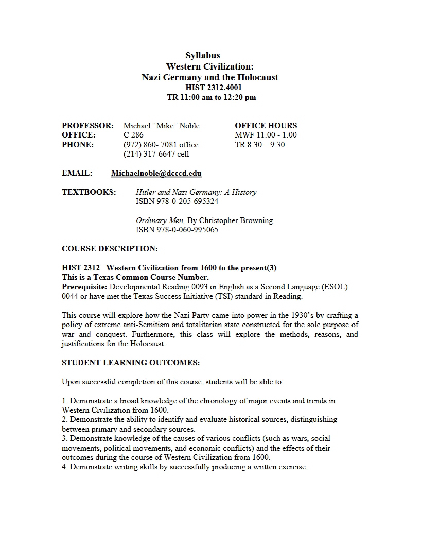 Syllabus - HIST 2312