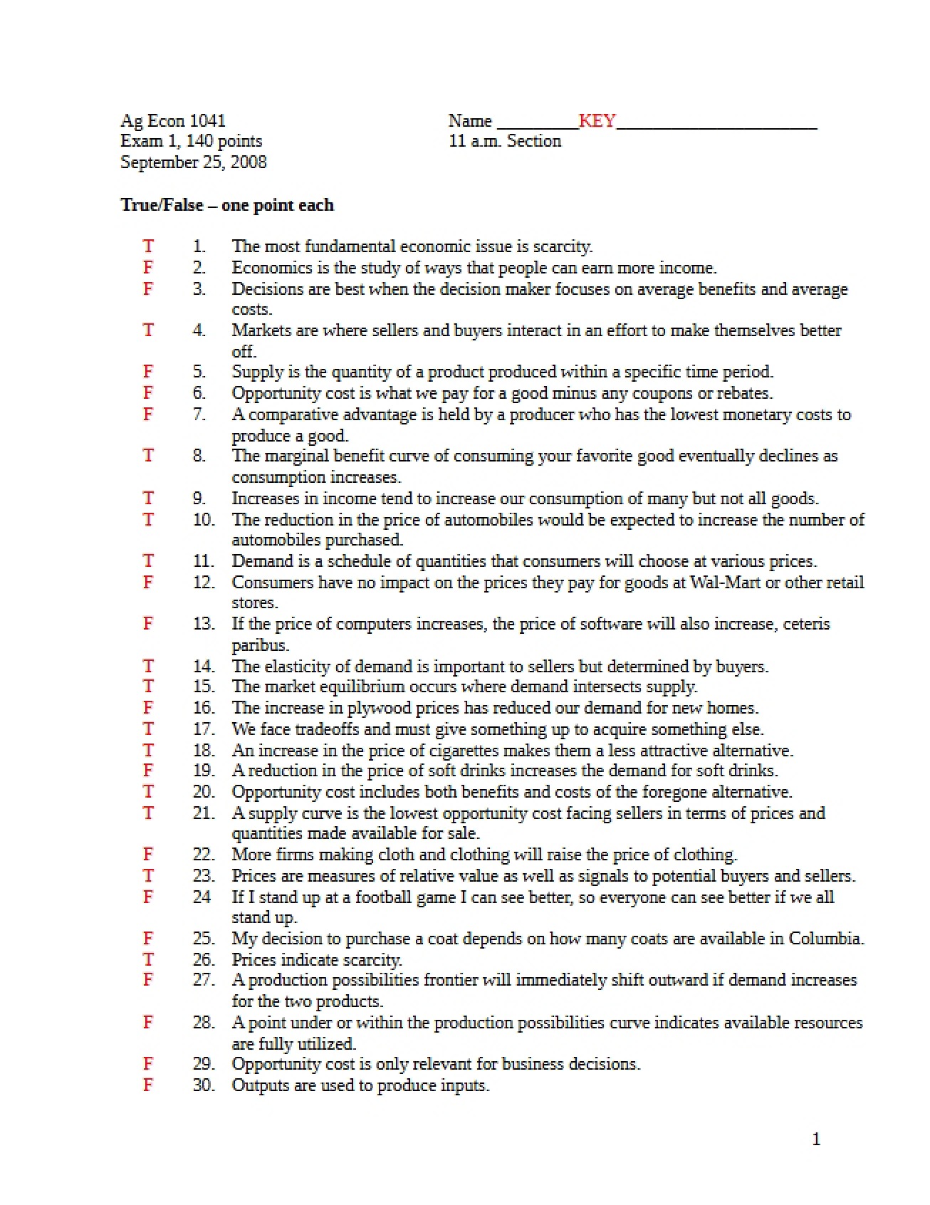 Applied Microeconomics Exam