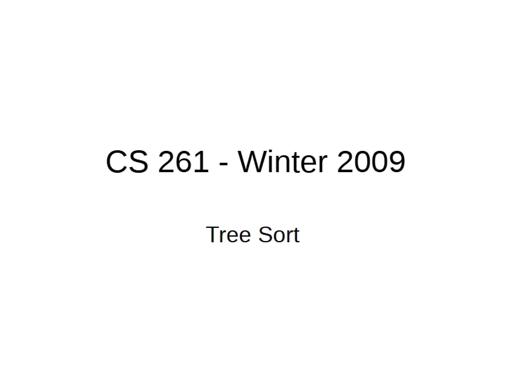 Tree Sort Algorithm