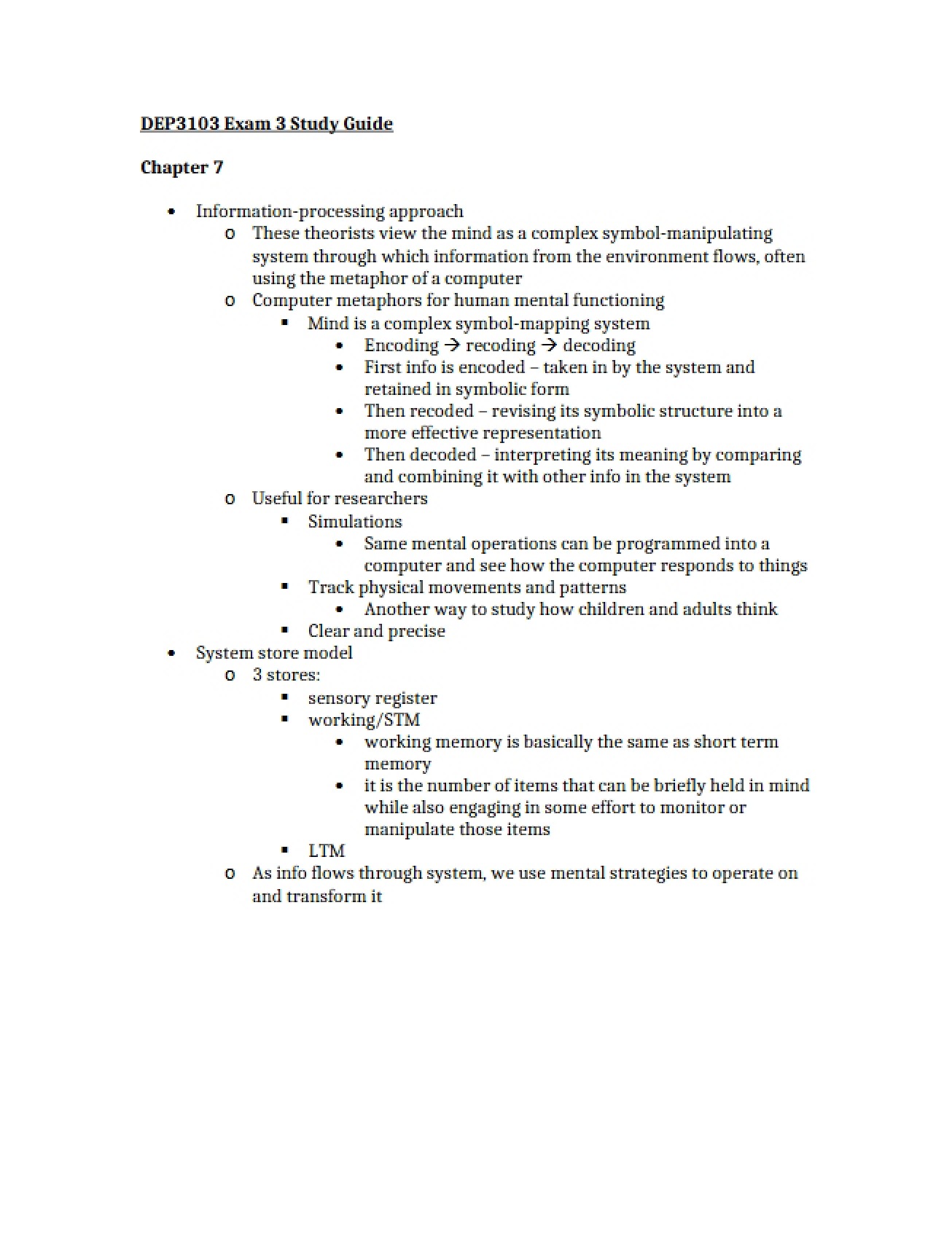 Study Guide for the Third Child Psychology Exam