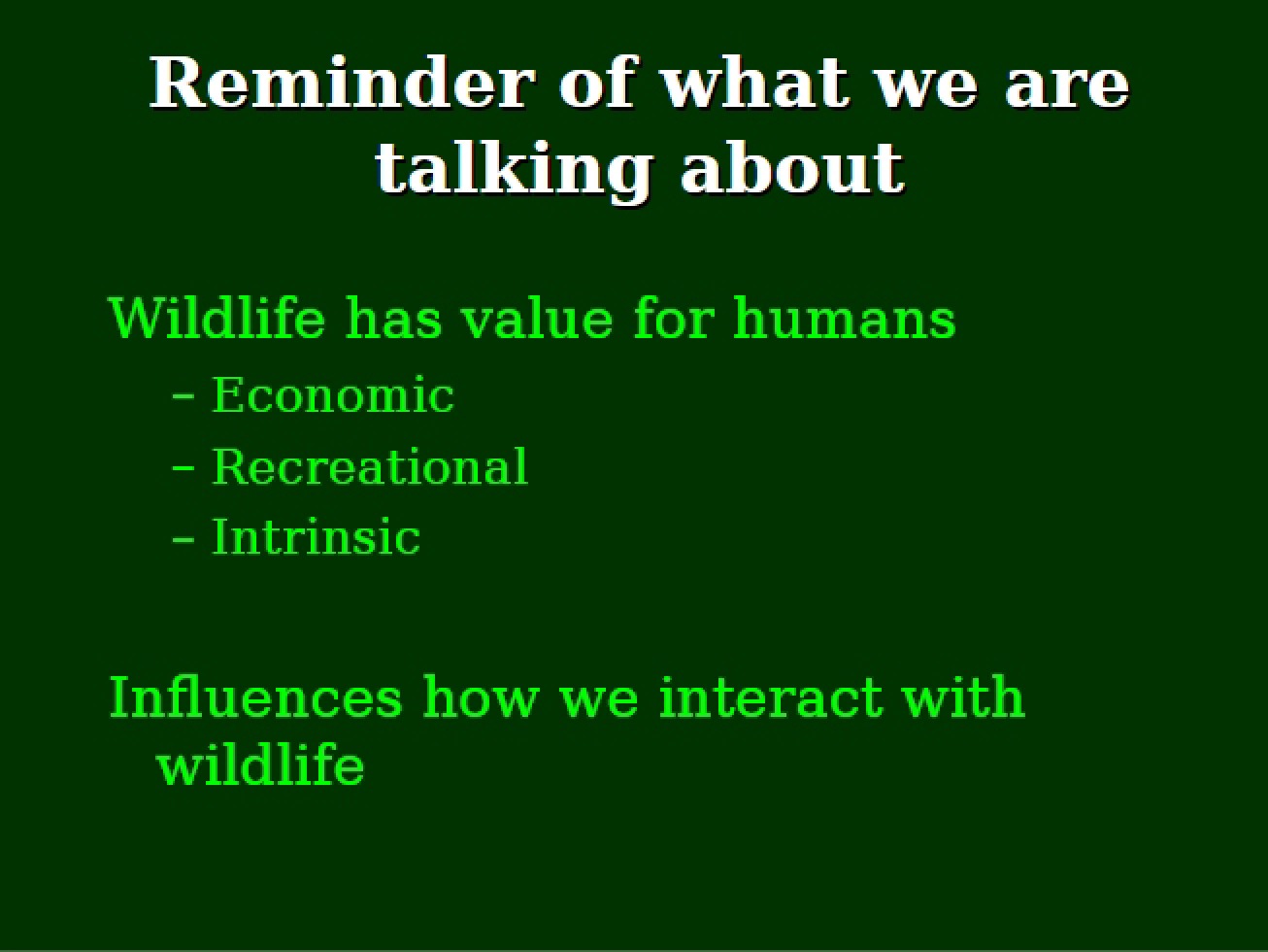 Wildlife Use (Non-Consumptive)