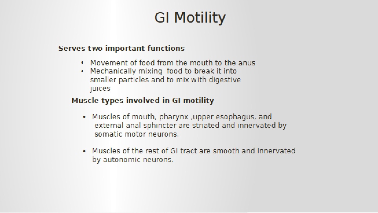 Section 2 Gastrointestinal Motility