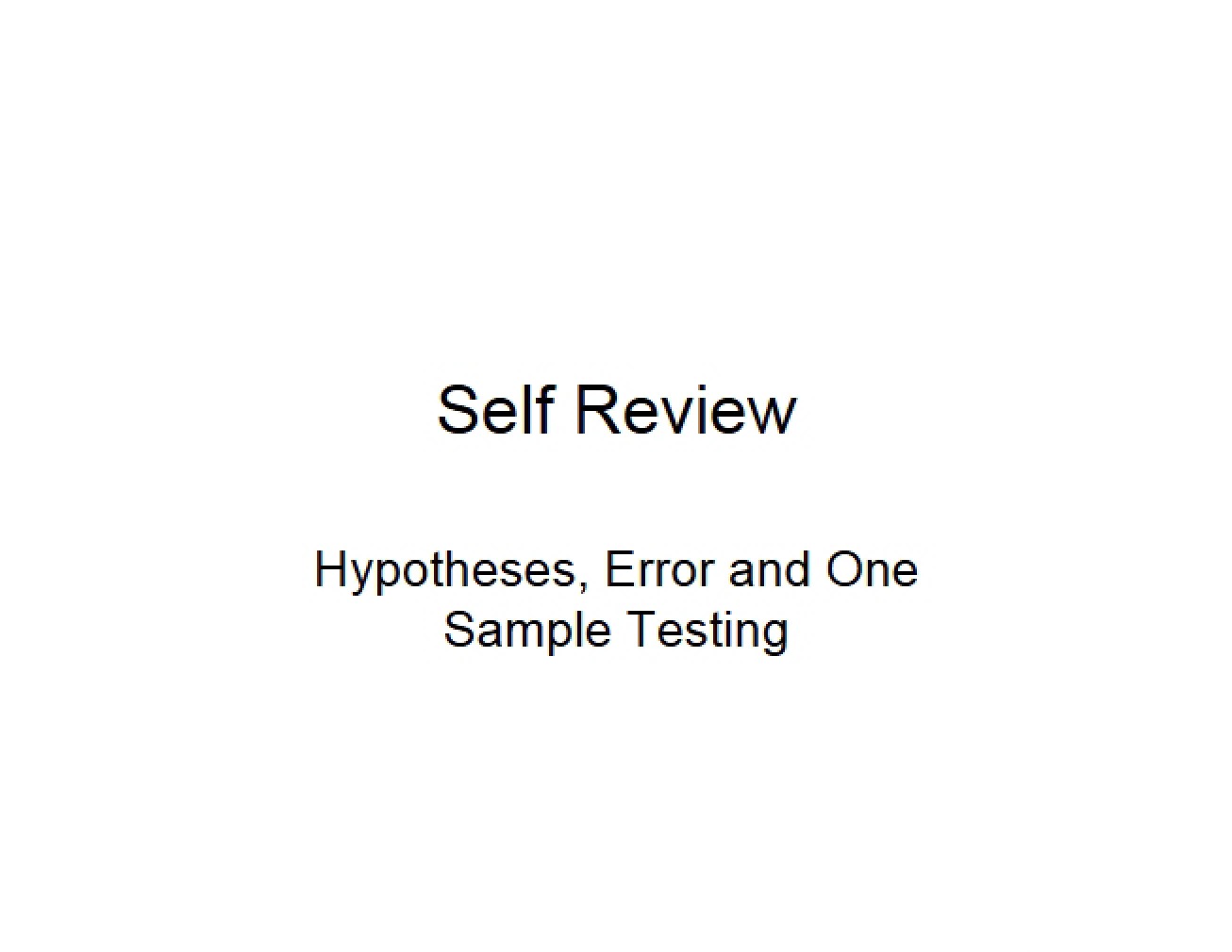 Self-Assessment Nine