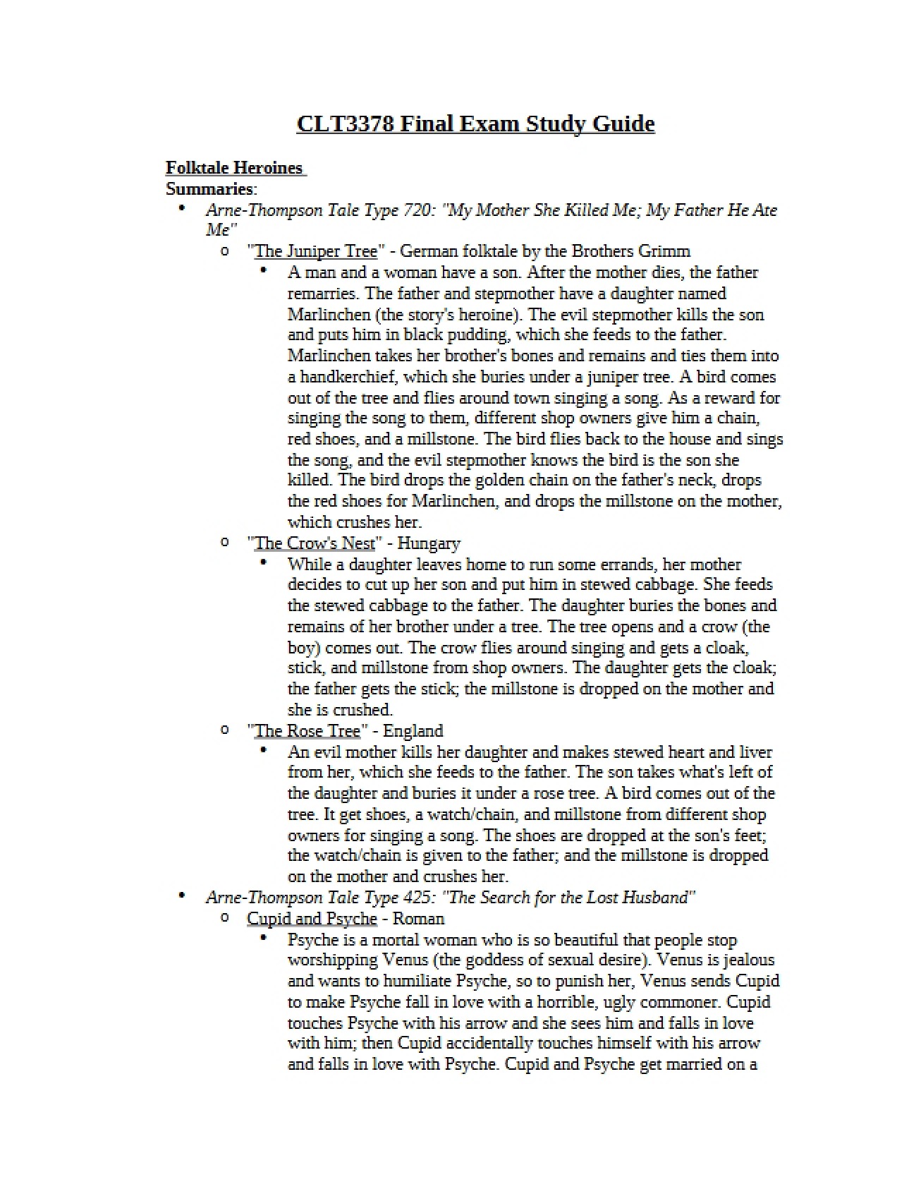 Preparation Guide for the Final Exam (Part 3)