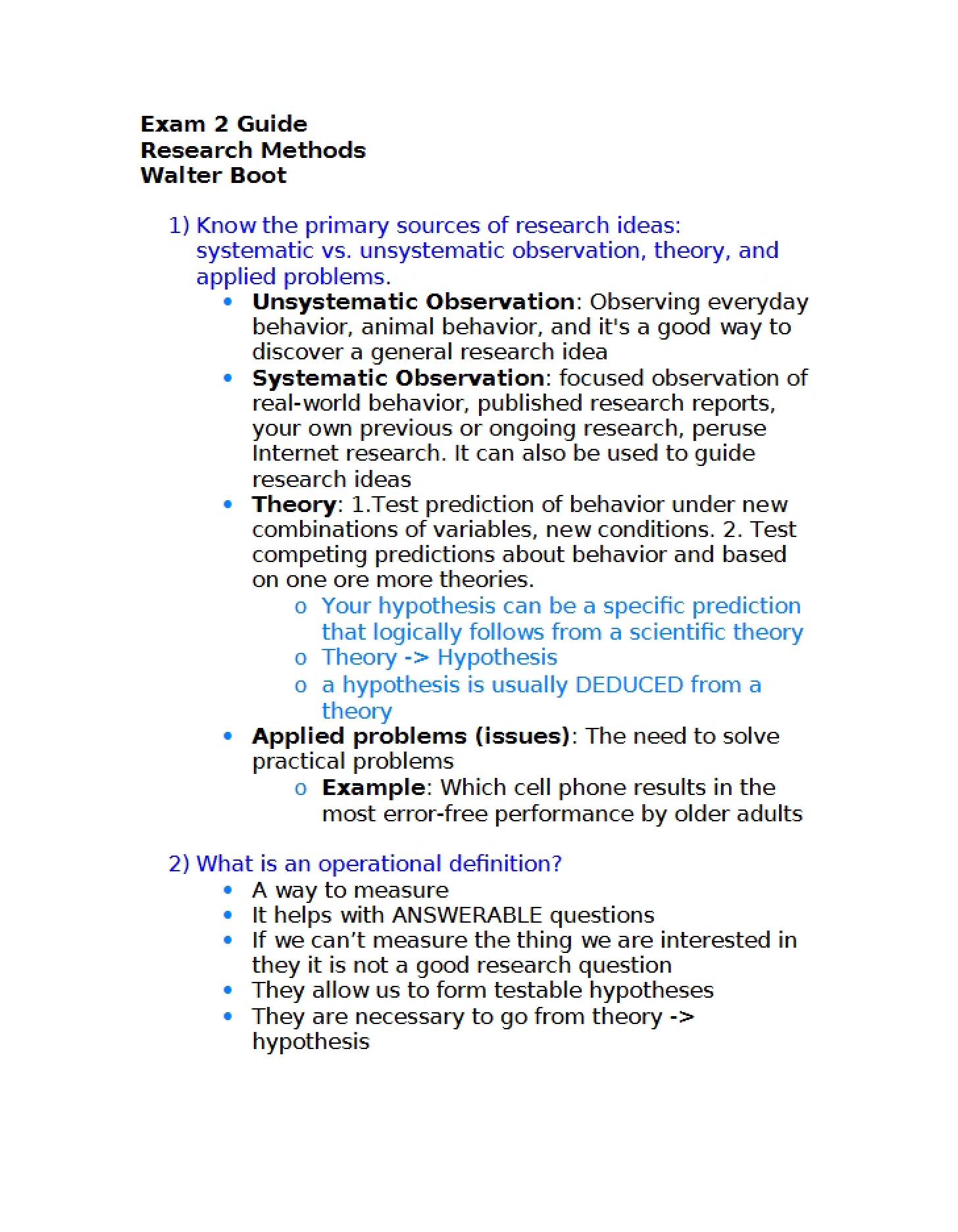Second Exam Prep