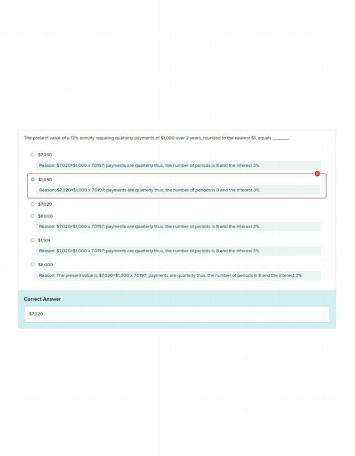 Calculation of Present Value of Annuity