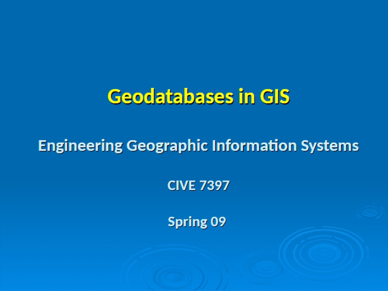 GIS Geodatabases