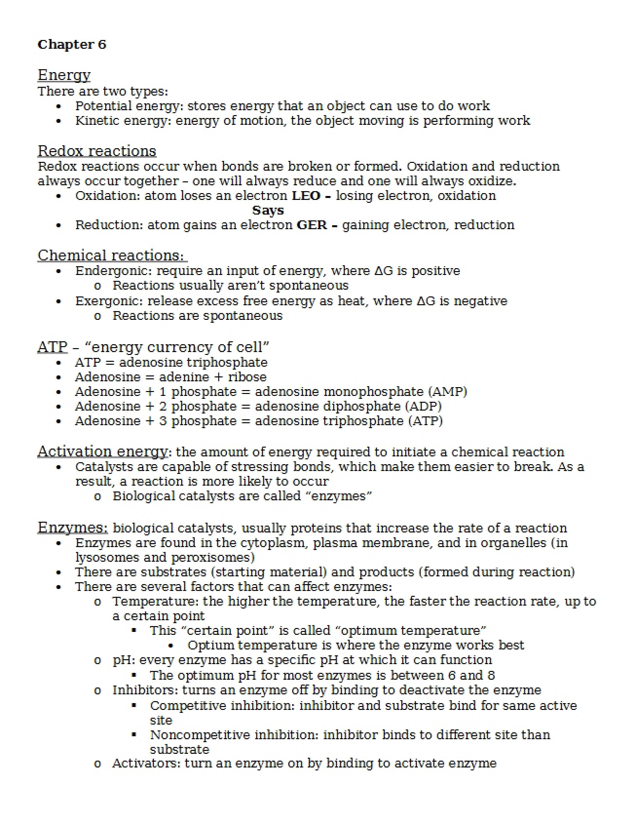 Bio Foundations Ch 6