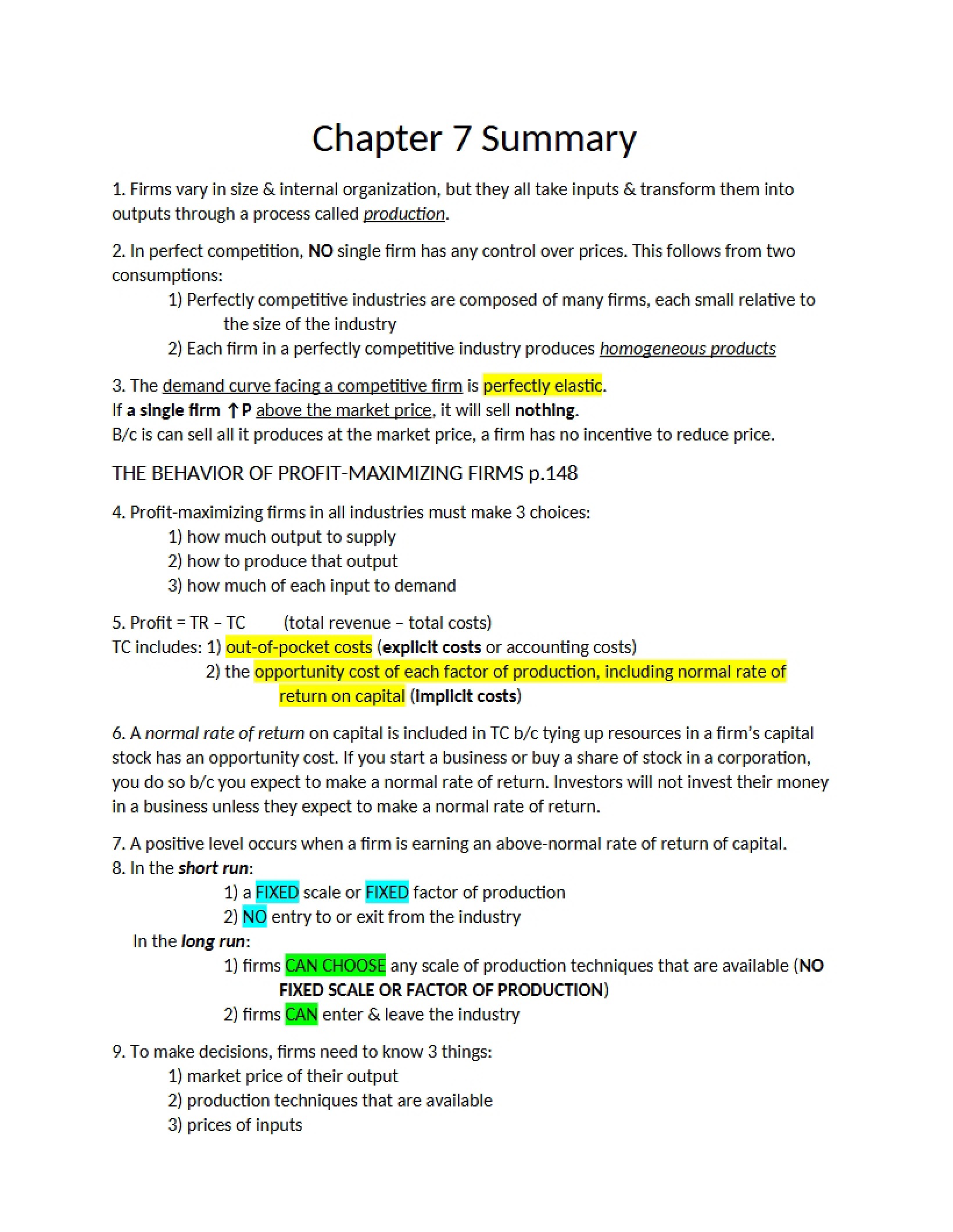 Chapter 7 Recap