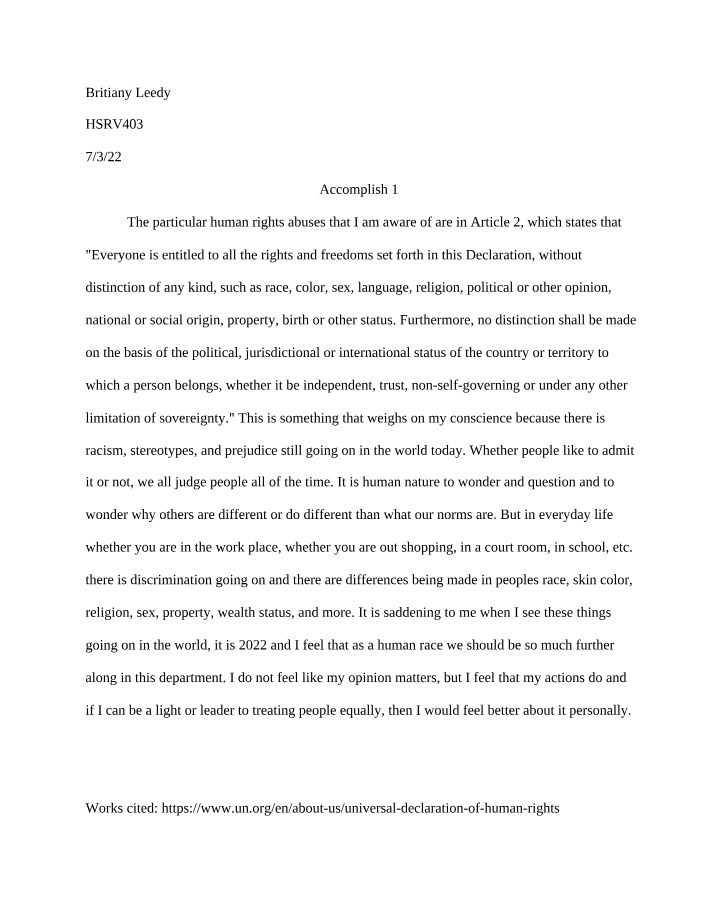 Human Trafficking - Accomplish 1