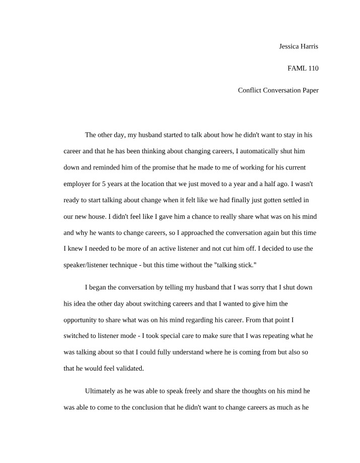 Paper on Conflict Conversation