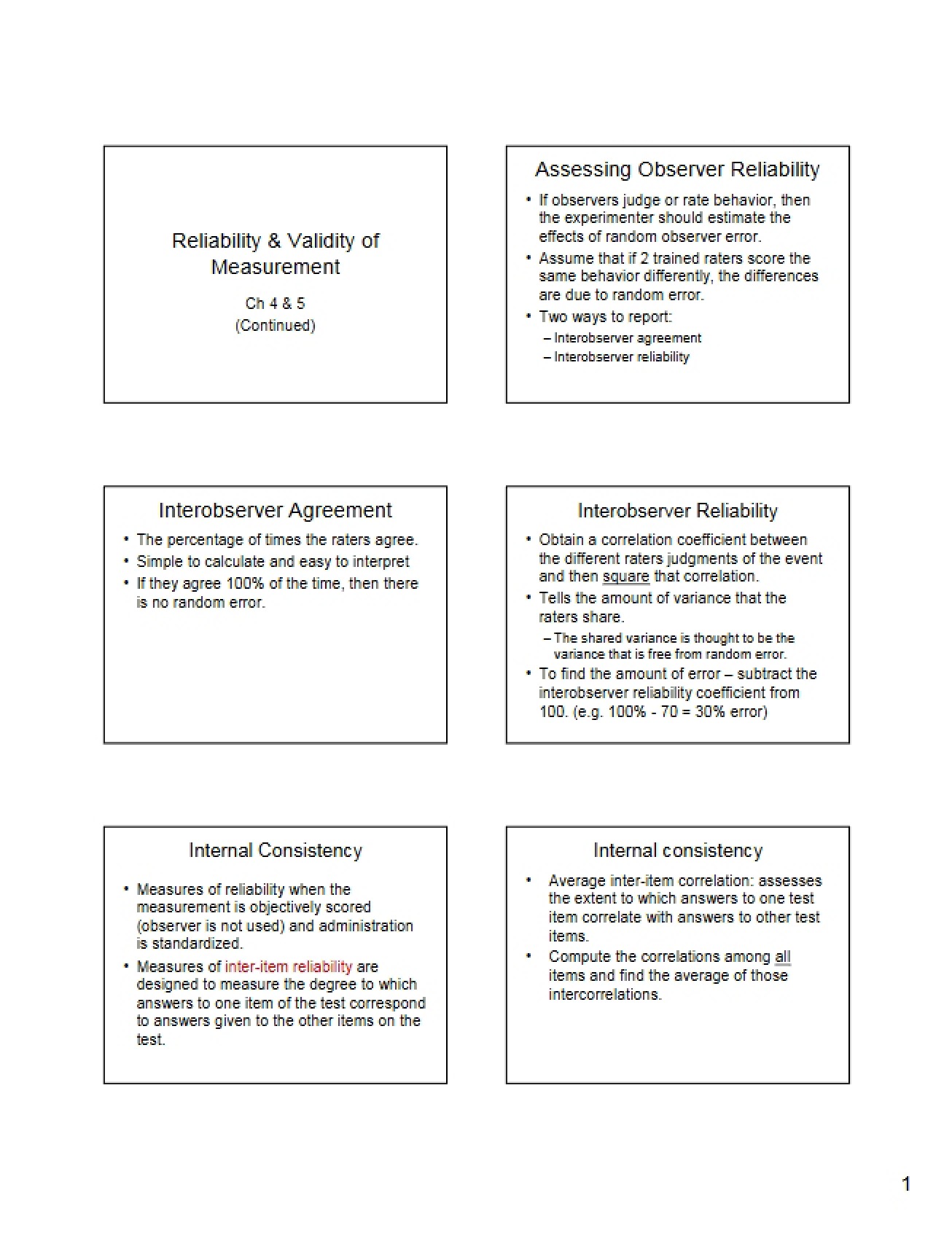 Measurement Validity and Reliability