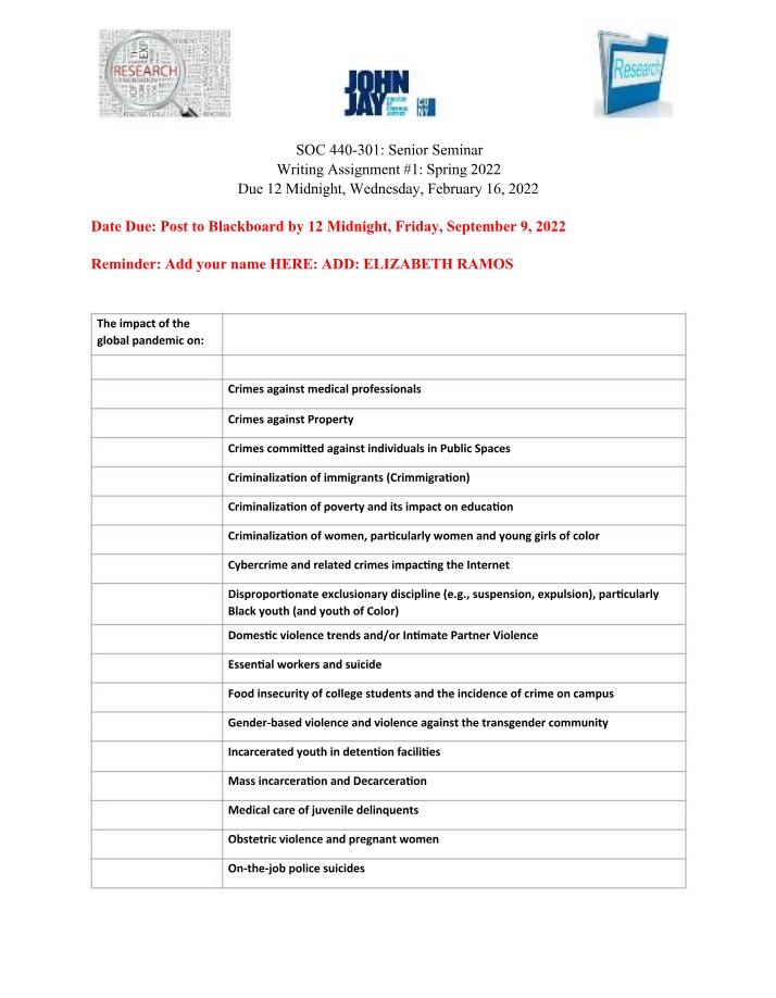 Writing Assignment 1 - Impact of the Global Pandemic