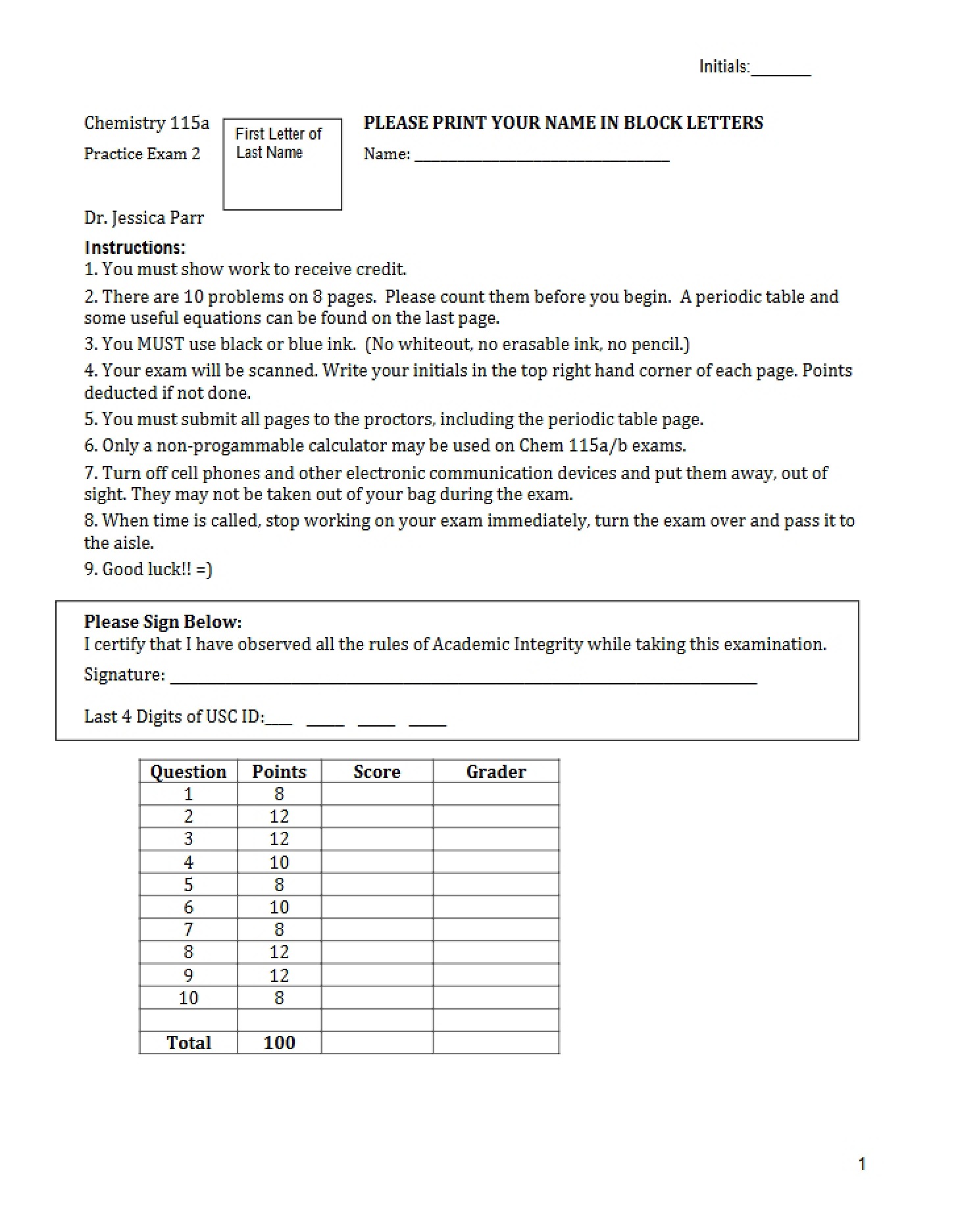 Sample Test 2
