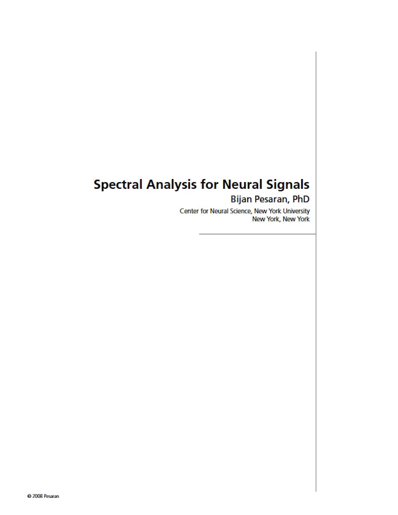Analyzing Signals in Neural Systems
