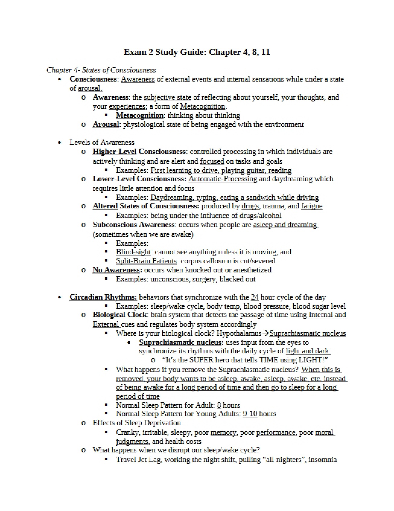 Test Two Guide (Chapters Four, Eight, Eleven)