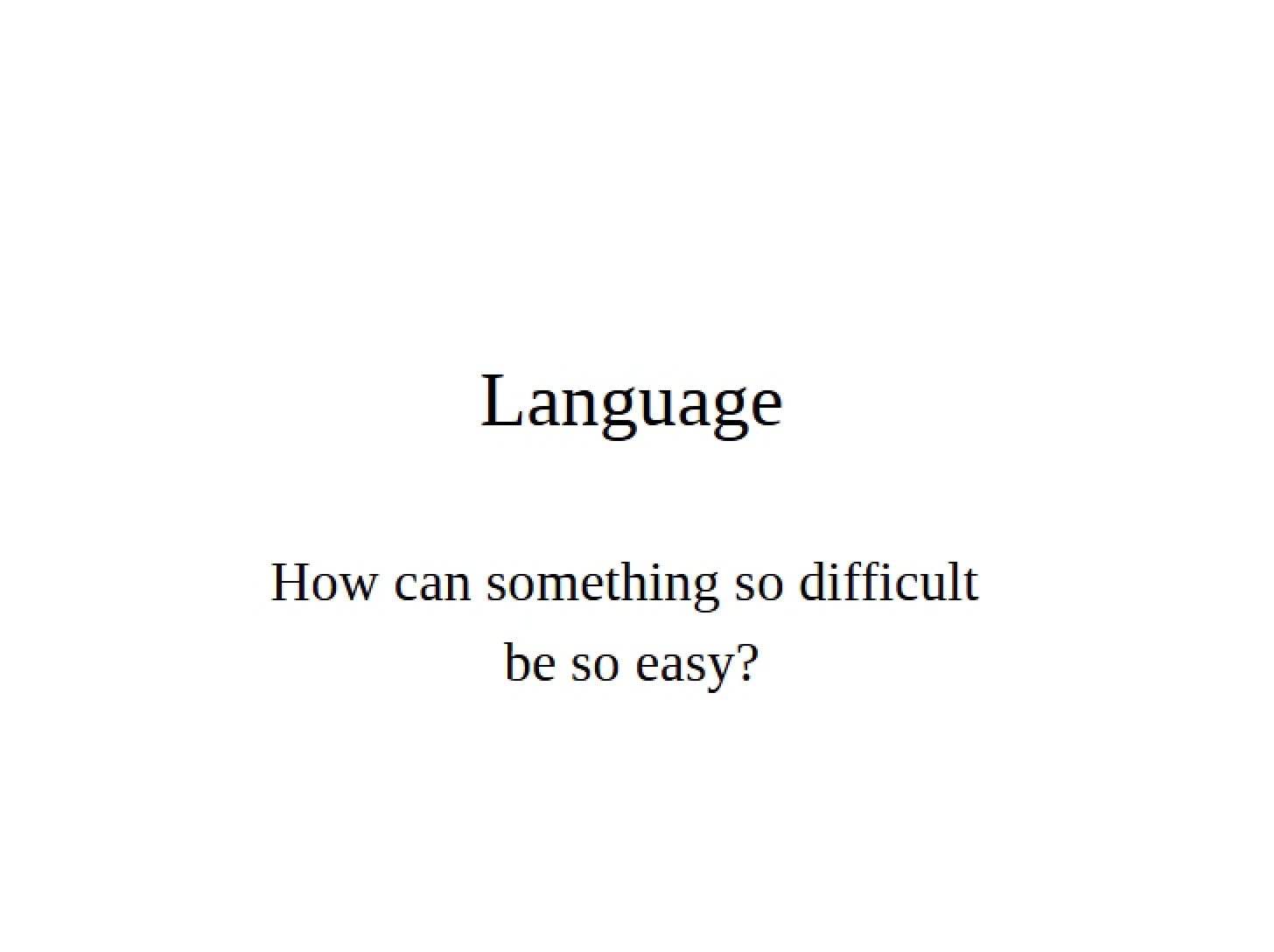 Study of Language