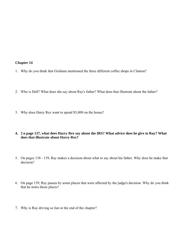 Discussion Questions for Chapter 14