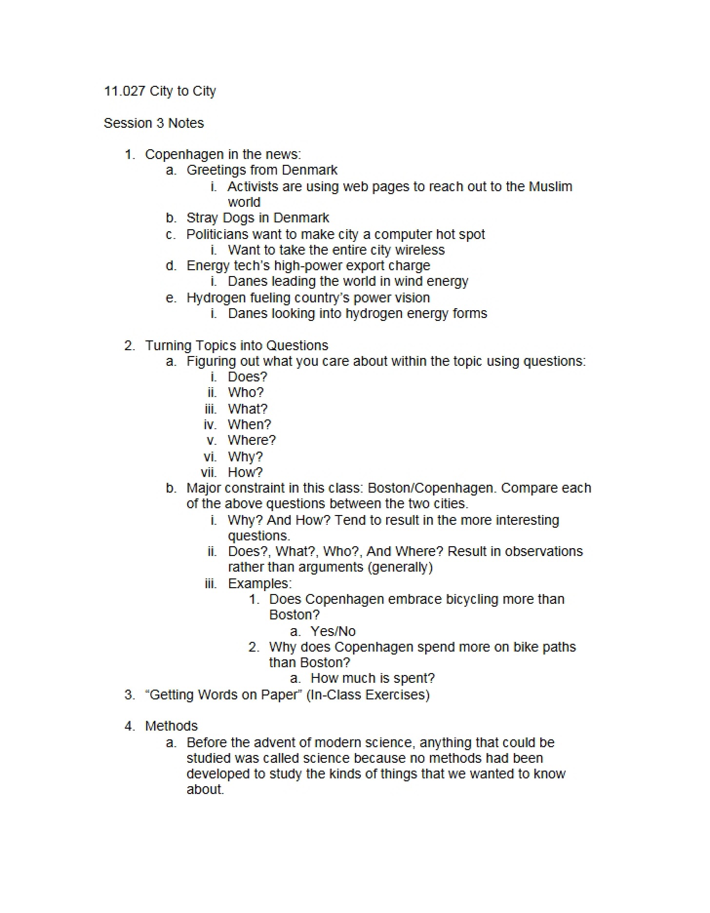 Notes for Session 3