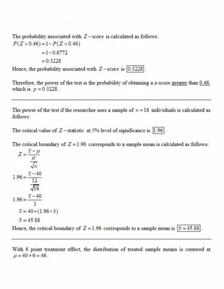Z-Score Probability and Test Power - Study Guide
