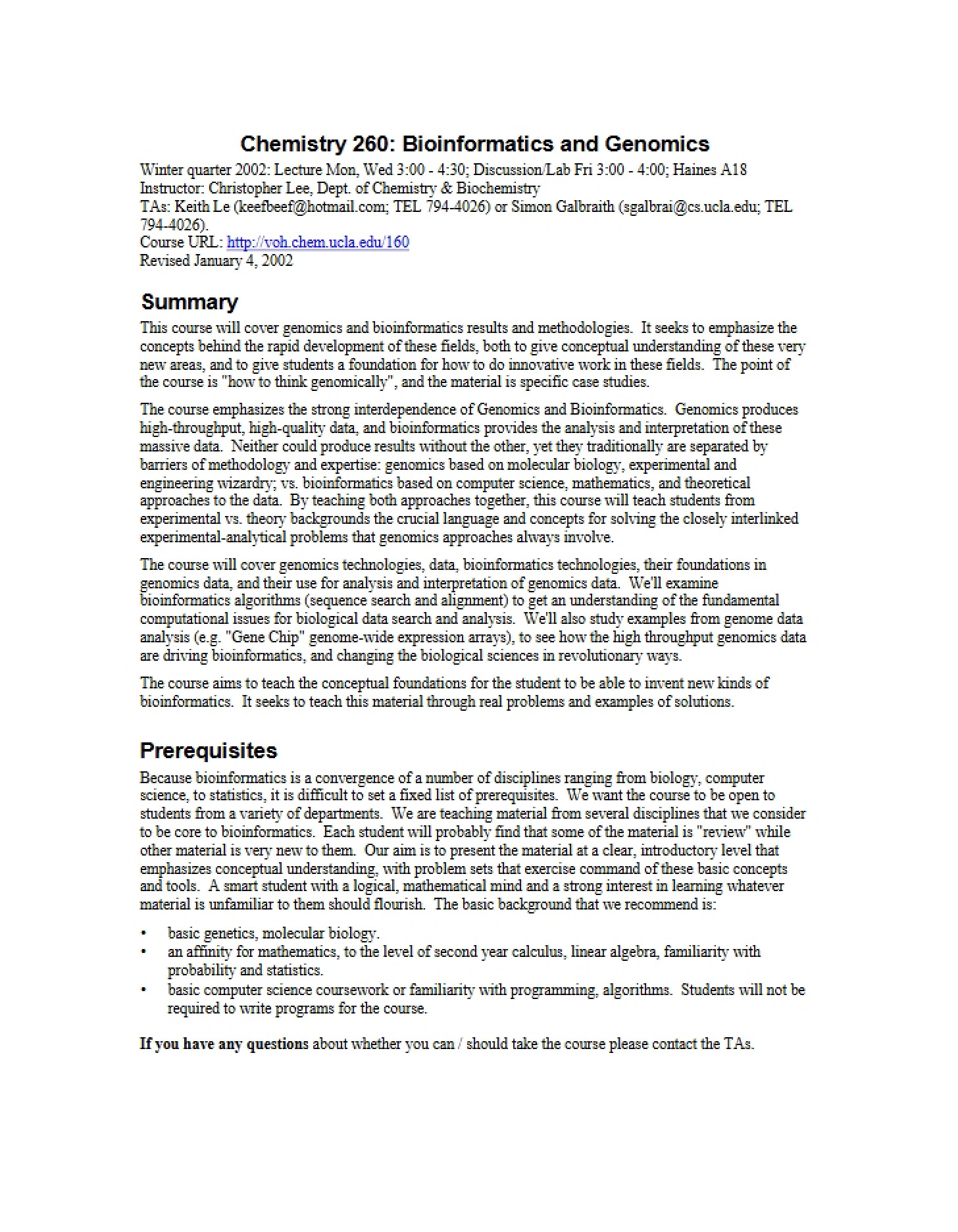 Course Outline