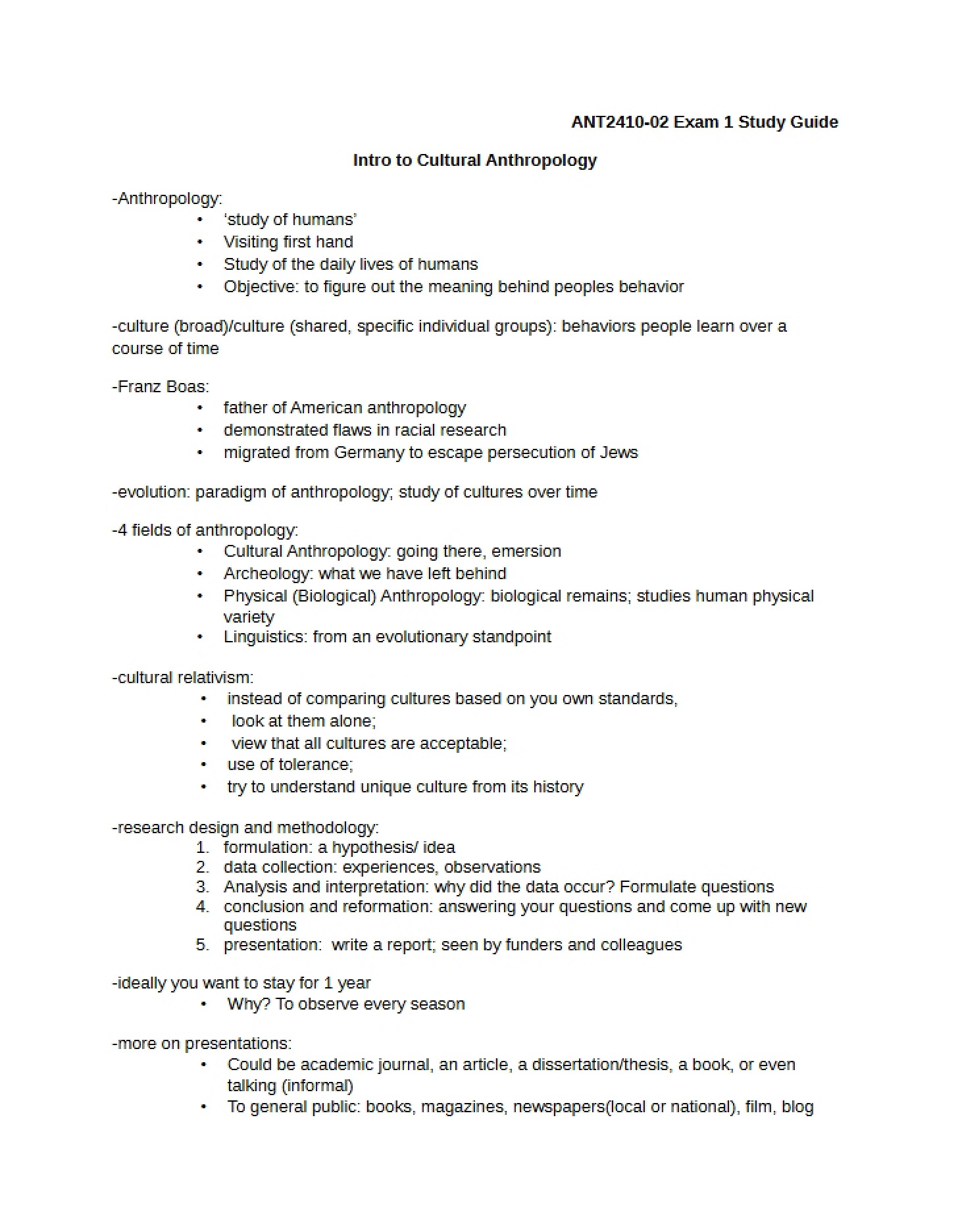 Preparation Blueprint for the First Midterm