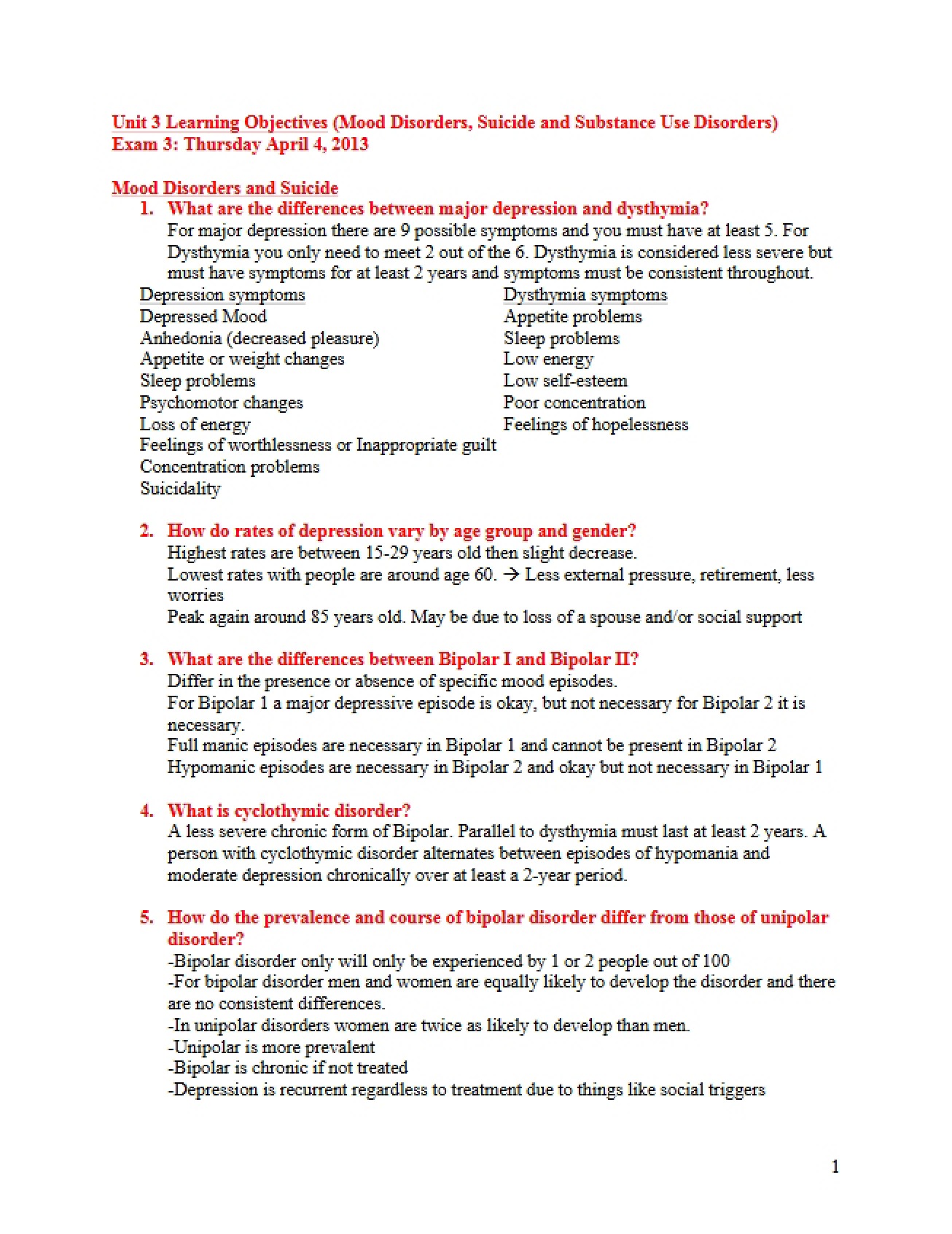 Materials for the Third Exam