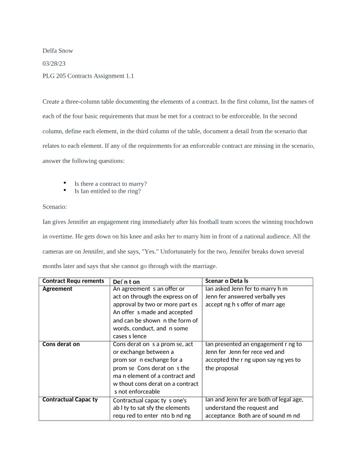 Assignment 1.1 - PLG 205 Contracts
