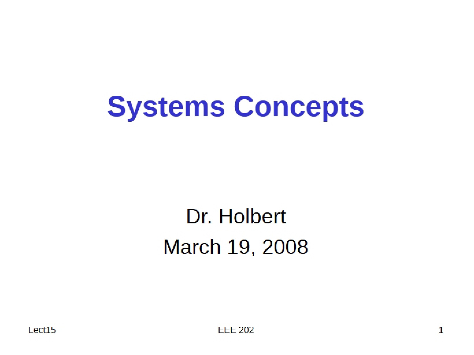 Concepts of Systems