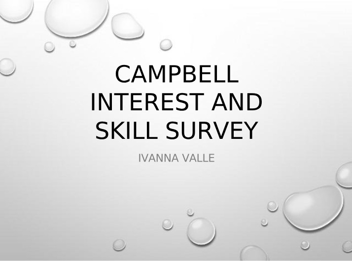 Overview of the Campbell Interest and Skill Survey