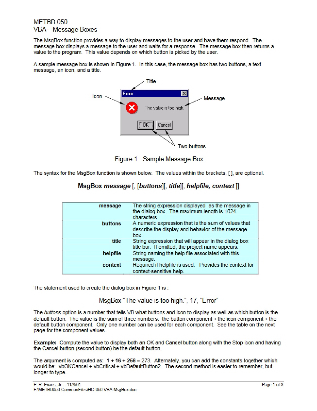 Boxes for Messages