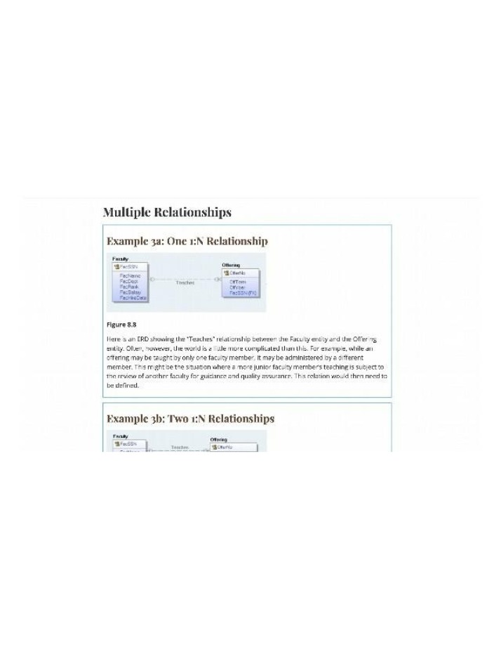 Multiple Relationships in Offering and Faculty ER Diagrams