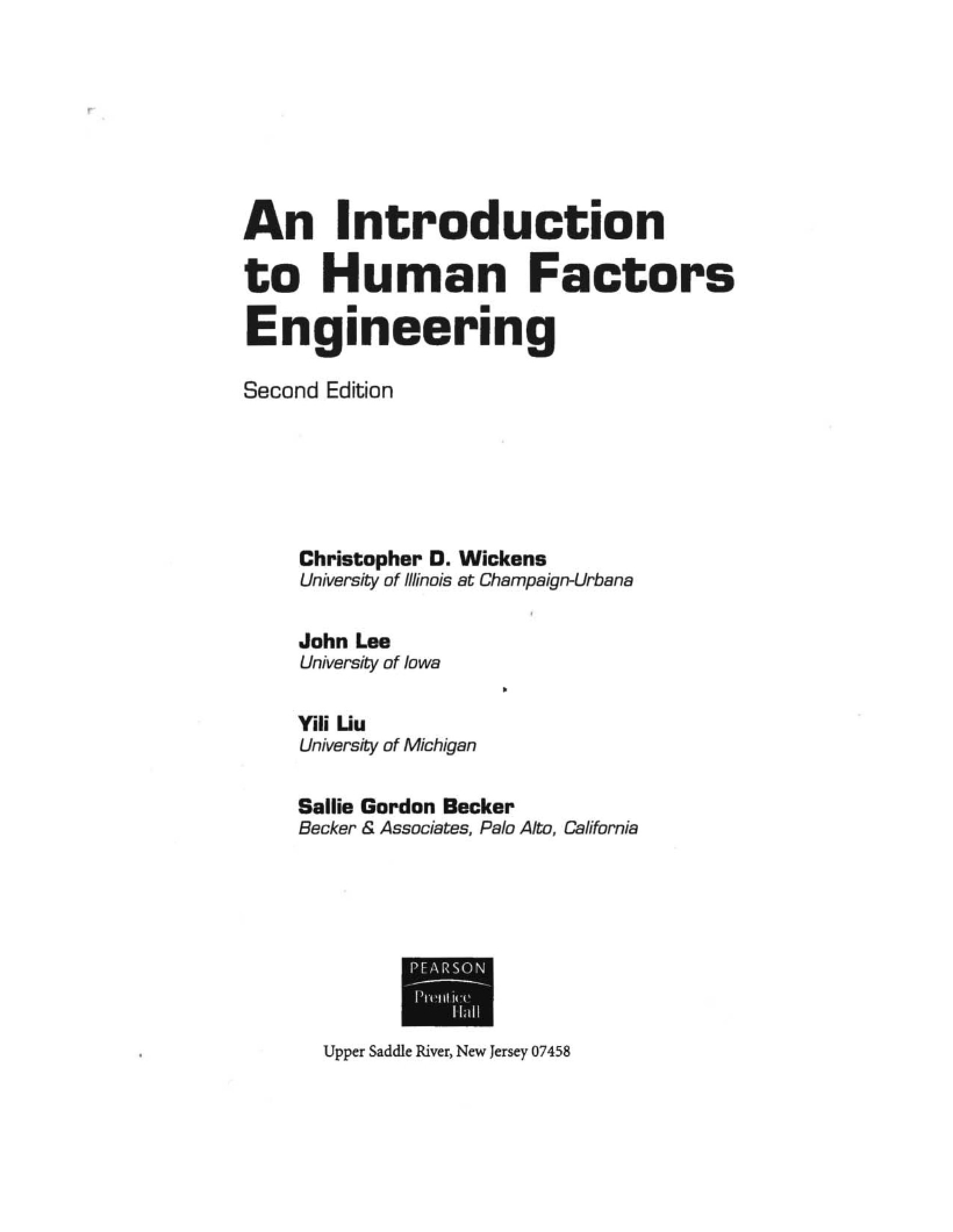 Human Factors Engineering Intro