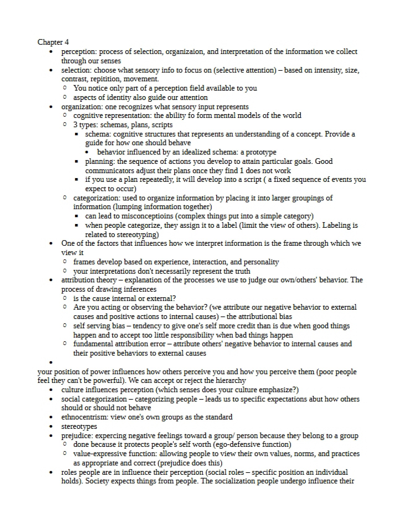 Communication Studies Chapter Four