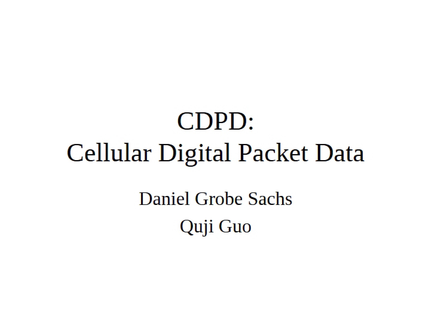 Packet Data in Cellular Digital Systems