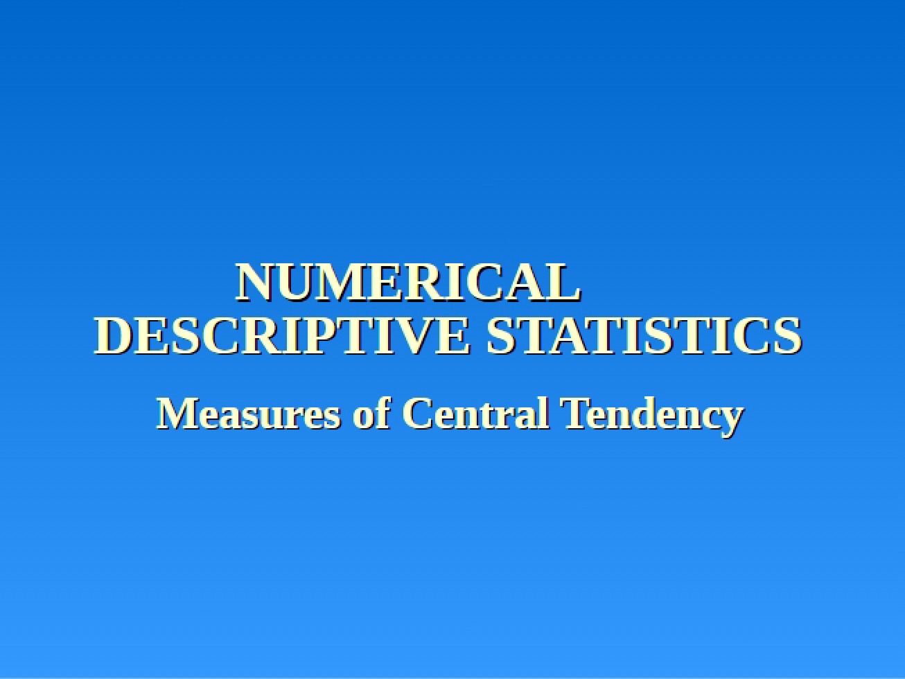 Central Tendency Module Four