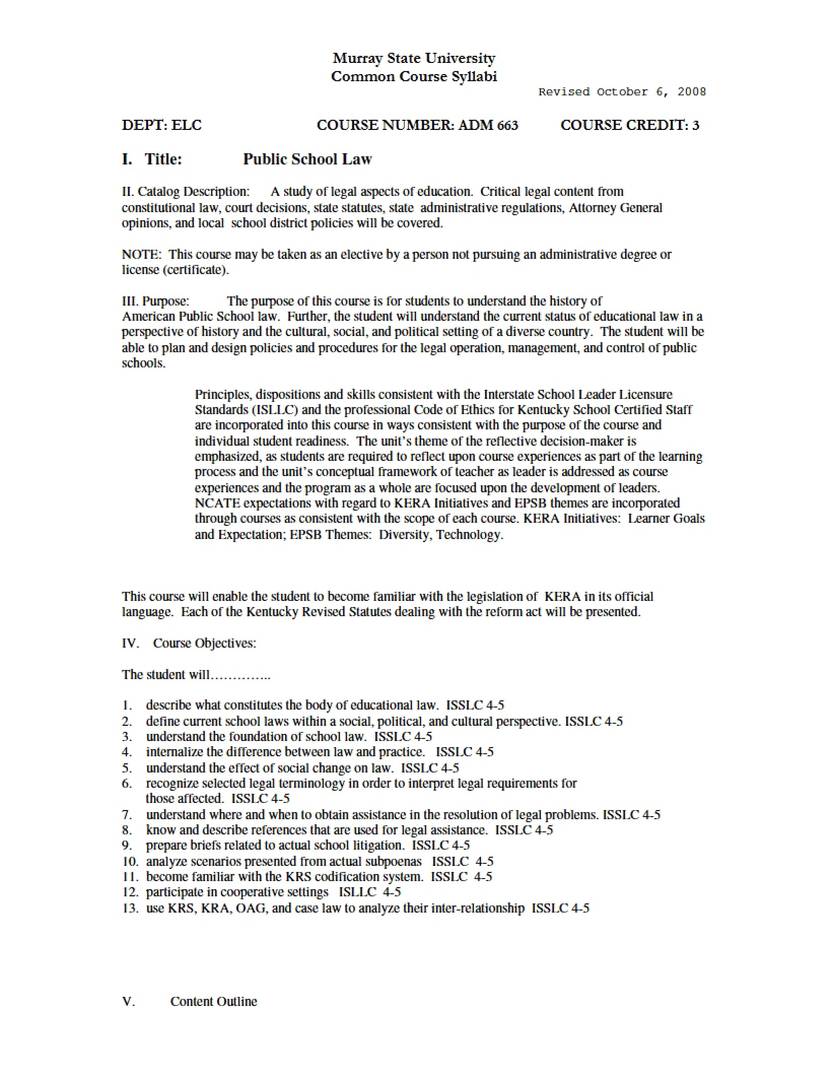 Syllabus - Public School Law