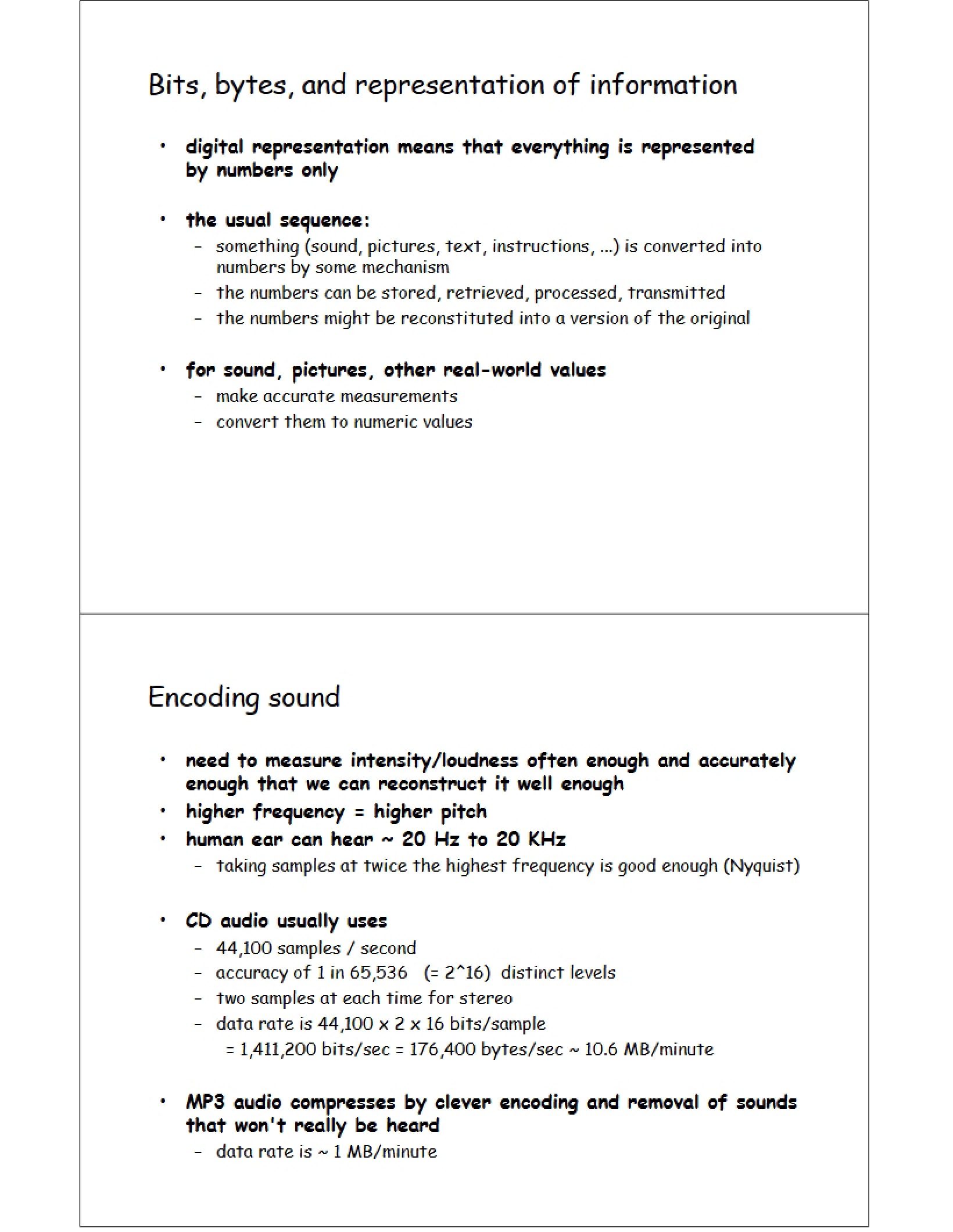 Information Representation Bits and Bytes