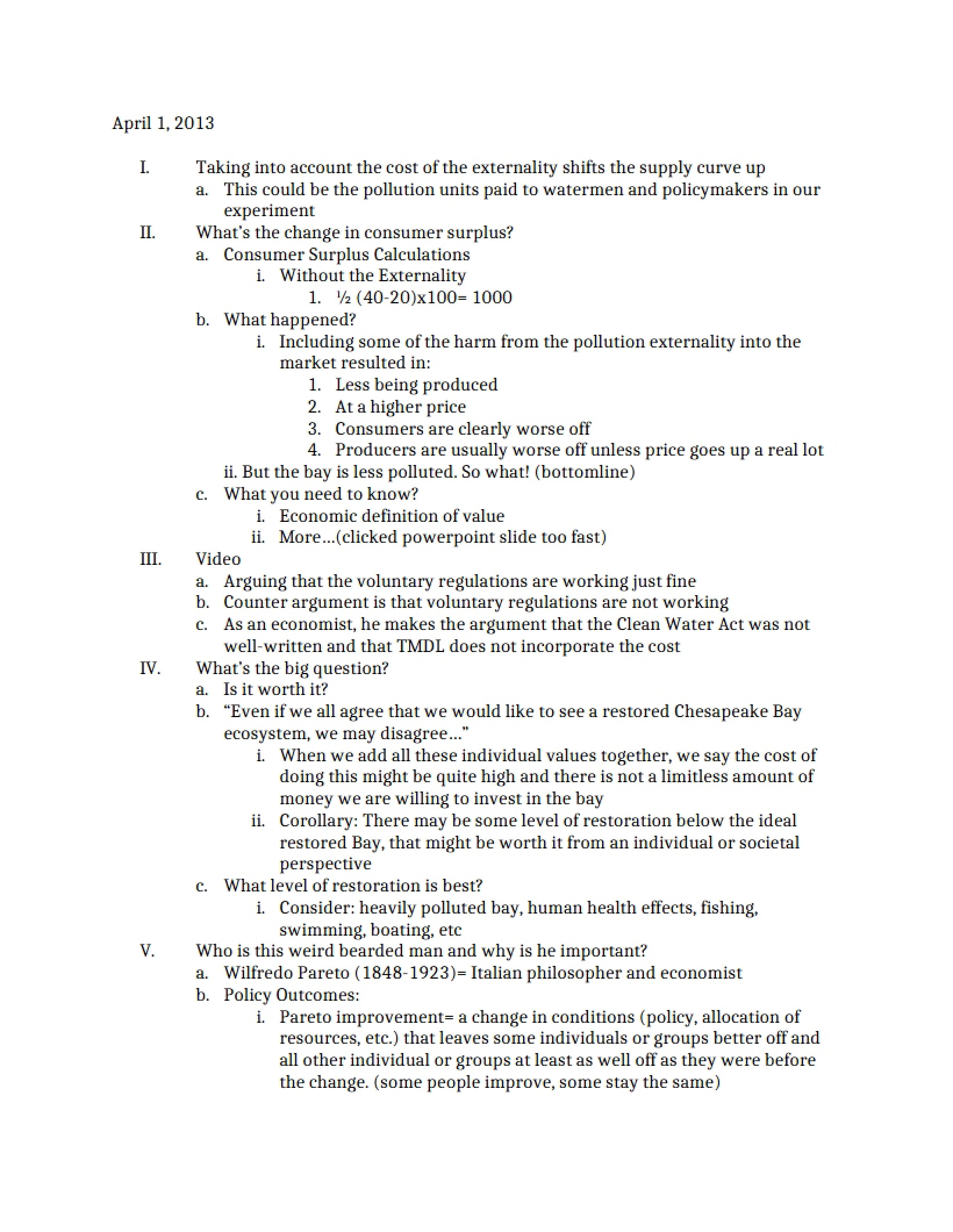 Class Notes Chesapeake Bay