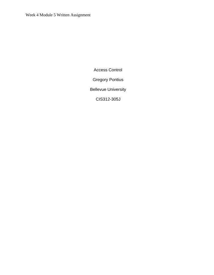 Written Assignment - Week 4 Module 5