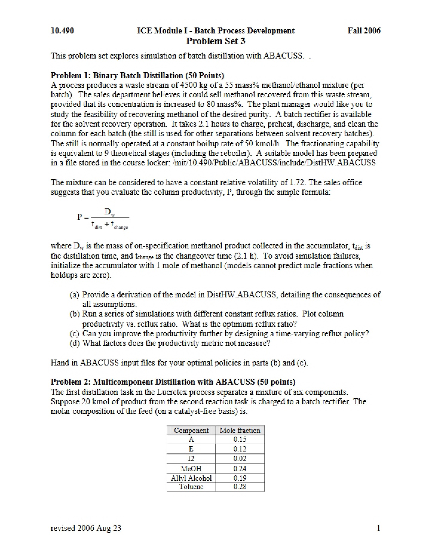 Set 3 Problems