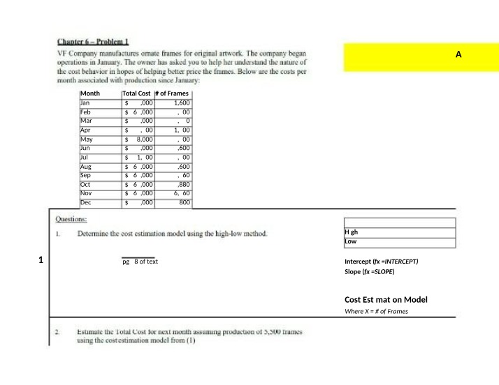 WD Inc - Regression Cost Equation for Indirect Costs