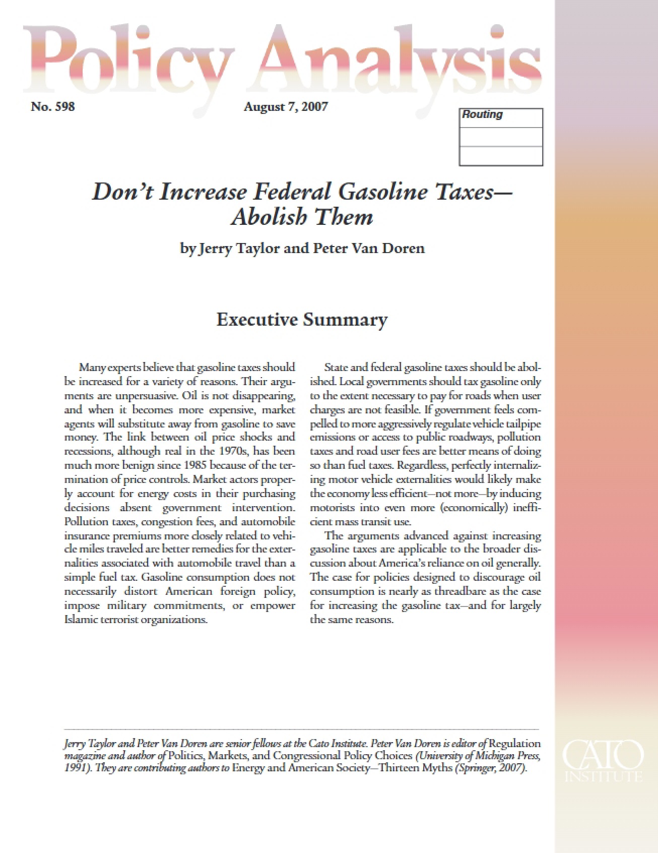Analyzing Policy
