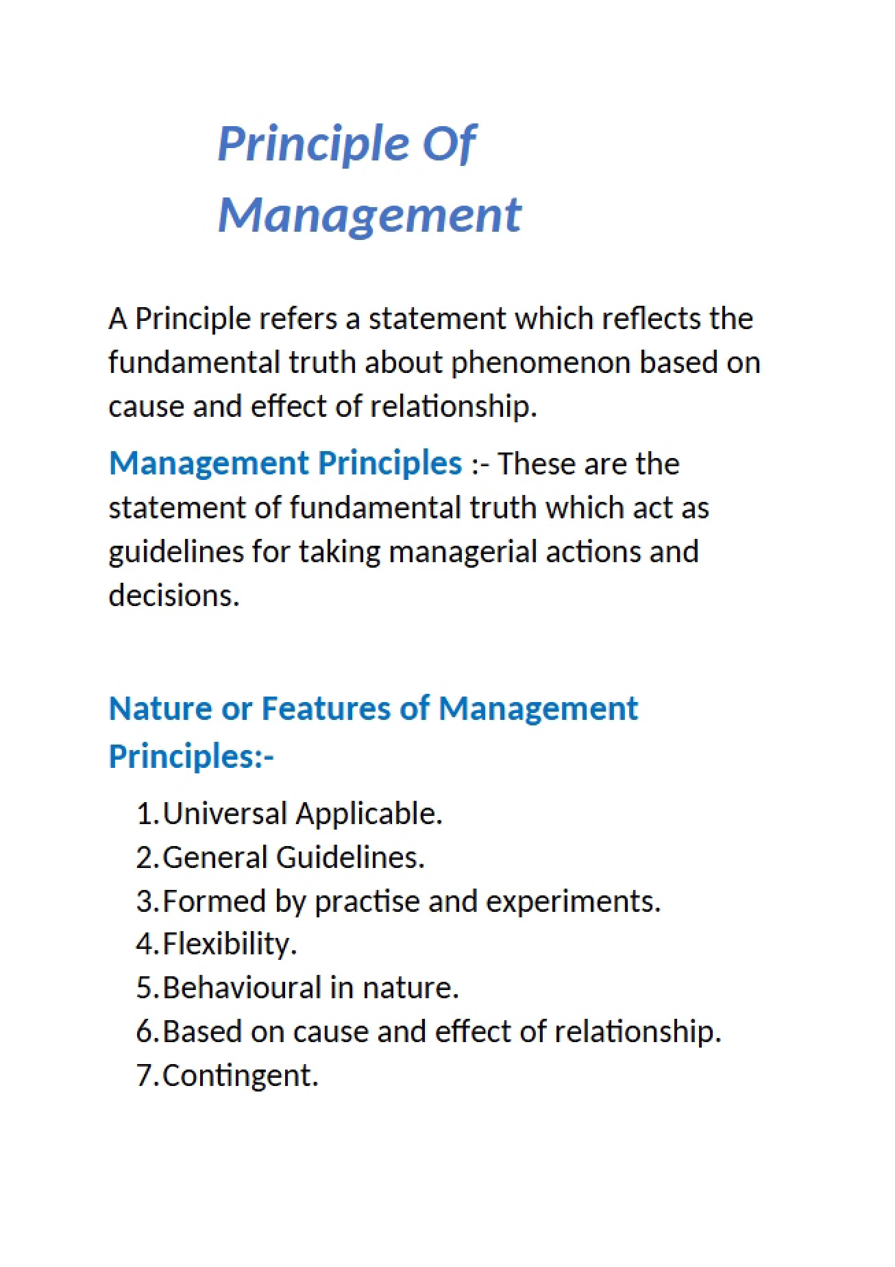 Core Management Principles