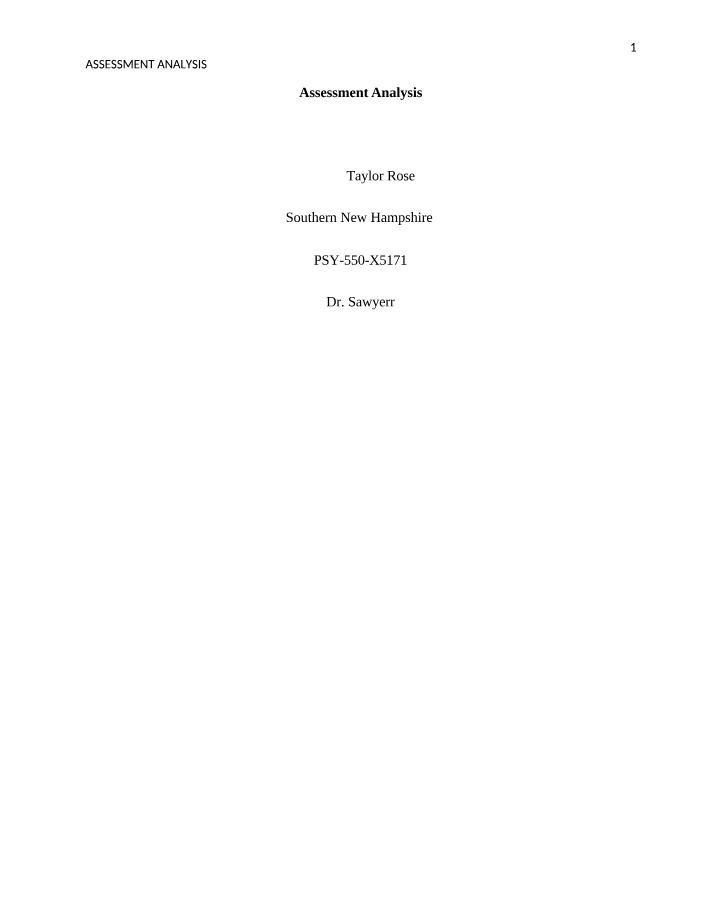 Cognitive Abilities Assessment Analysis