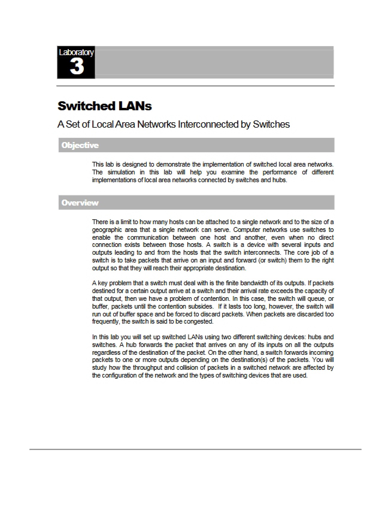 Overview of Switched LANs