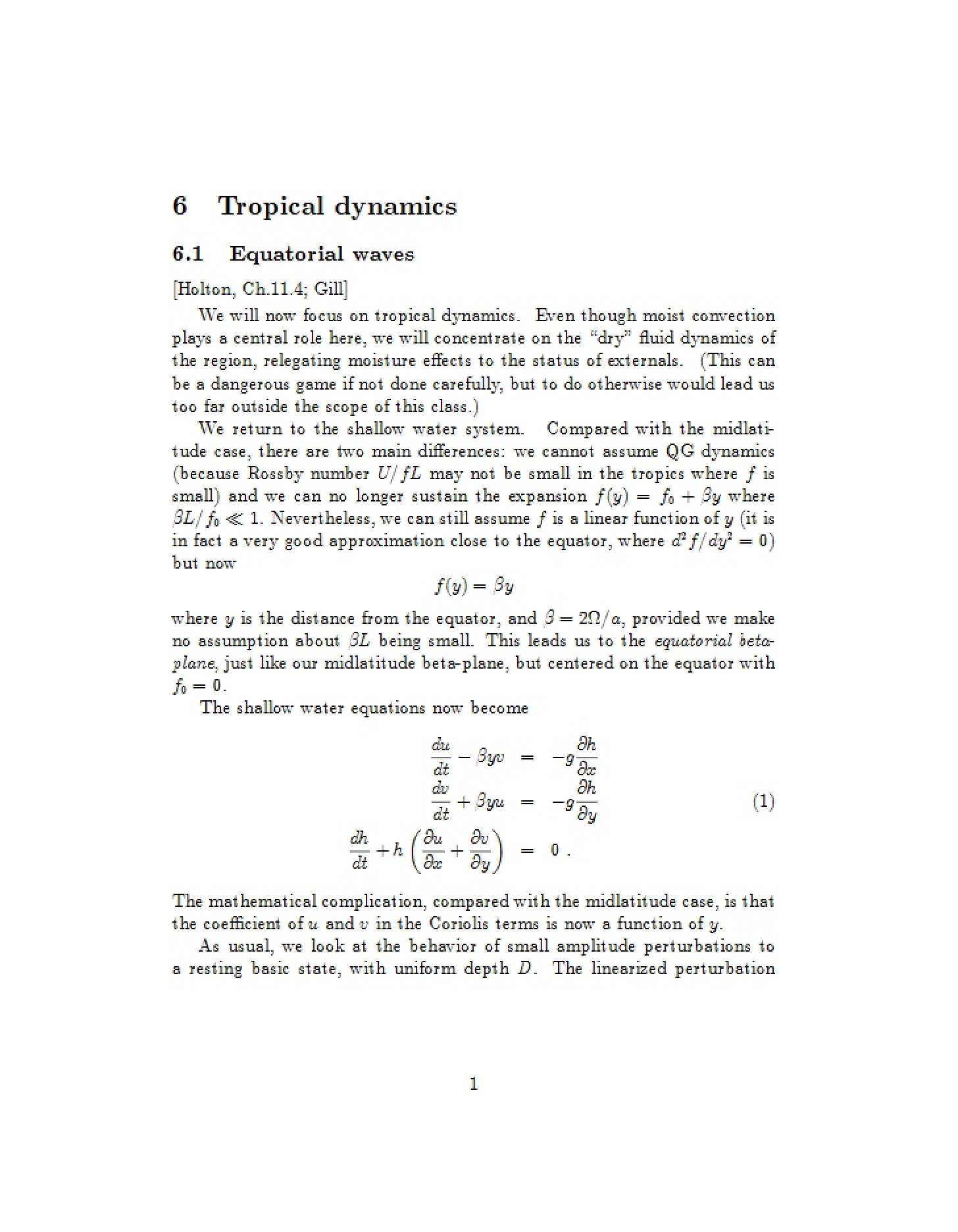 Dynamics of the Tropics