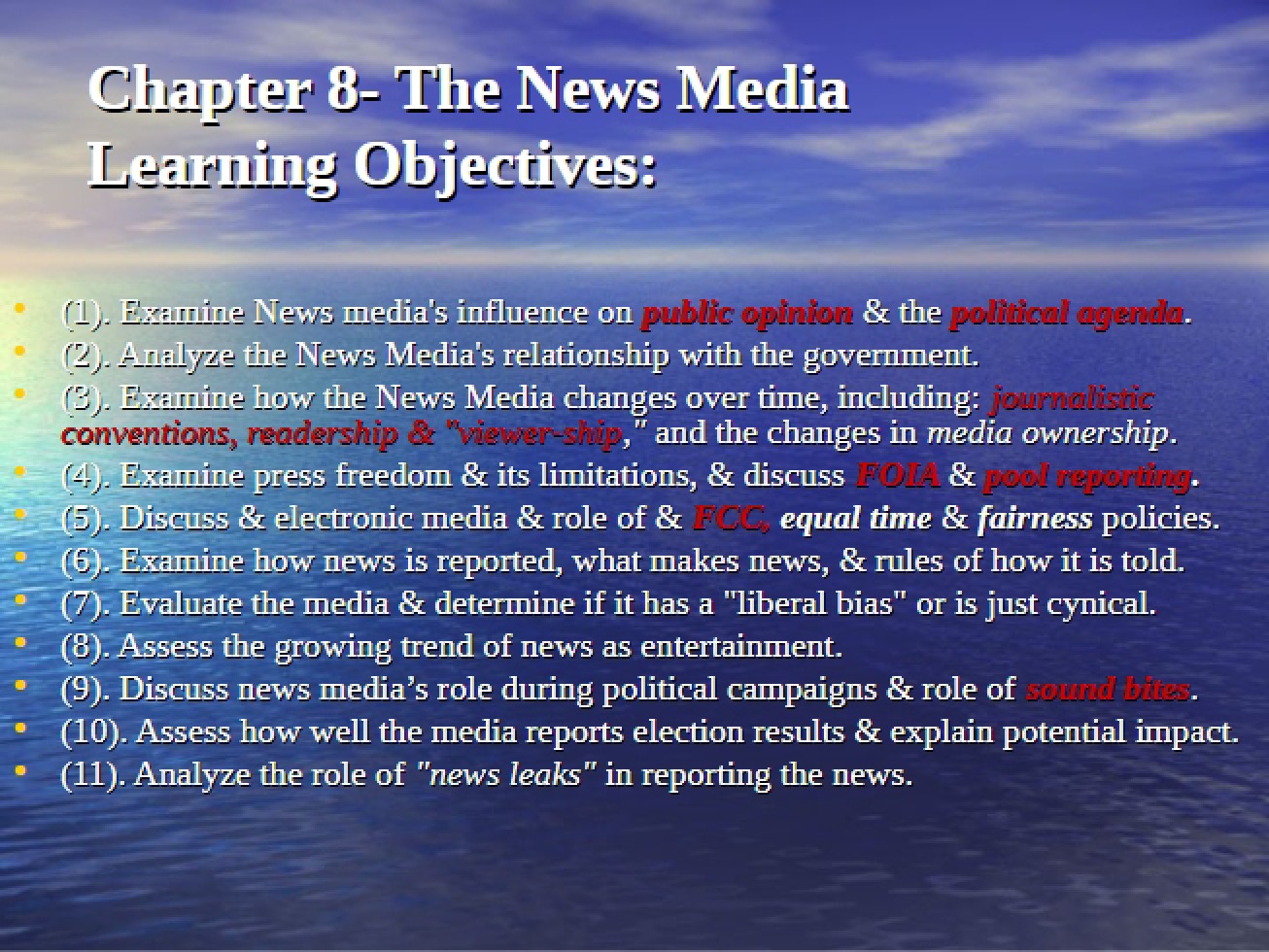 News Media (Chapter 8)